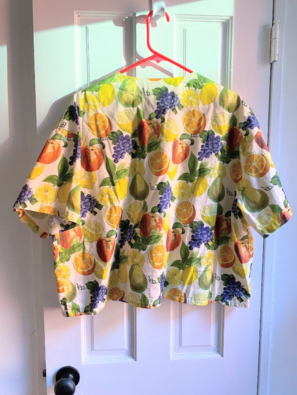 Lazy Oaf Fruit Salad Print Cropped Jersey Button Up Shirt Sz XXXL Plus Size - Picture 2 of 5